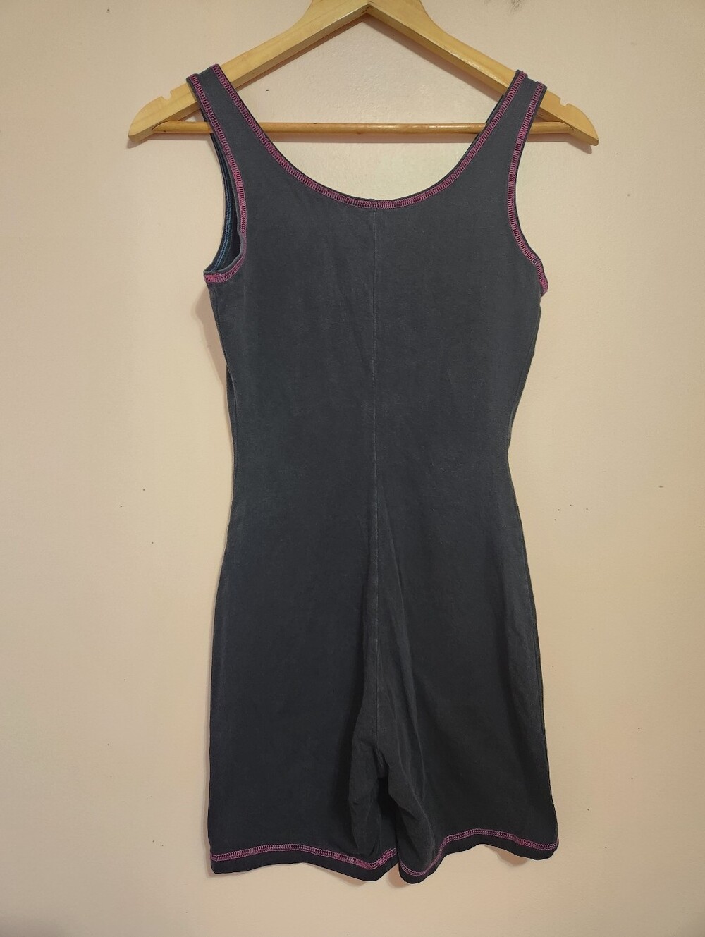 Vintage 90s Mickey & Co Neon Graphic Workout Biker Short Romper Unitard Catsuit - Picture 4 of 11